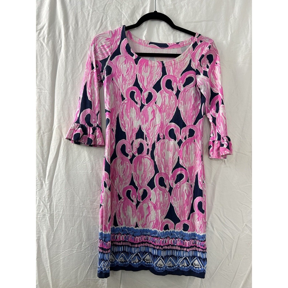 Lilly Pulitzer Pink and Blue Flamingo Dress